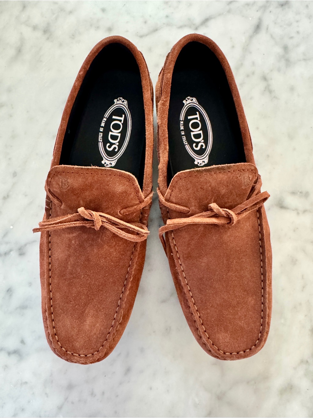 Tod's Men's Suede Gommino Moccasin Loafers In Chestnut Brown
